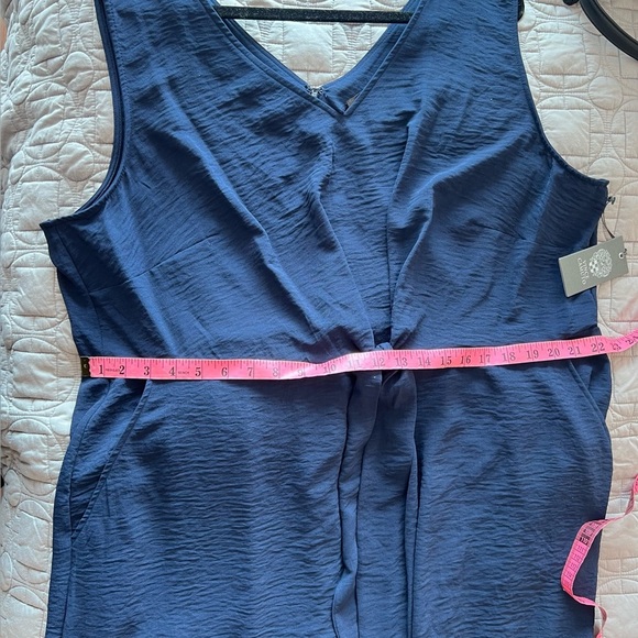 NWT Vince Camuto Classic Navy Tie Front Sleeveless Wide Leg Jumpsuit 3X - Picture 11 of 16